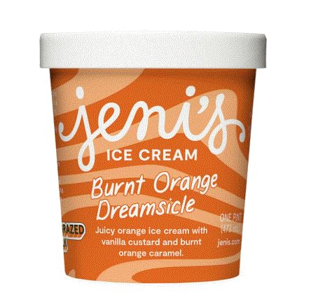JENIS SPLENDID Burnt Orange Dreamsicle Ice Cream - Perfect for Summer, Tasty Treat for Ice Cream Lovers, Refreshing Dess