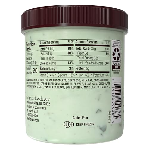 Talenti Gelato Mediterranean Mint Non-GMO 1 Pint Perfect Summer Dessert